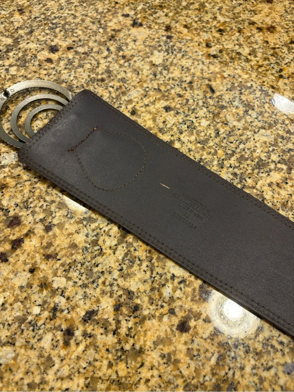 Chico’s Brown Wide Leather Hook Belt M Stretchy